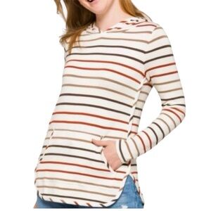 NEW Market & Spruce Shirt Milania French Terry Curved Hem Hoodie Size XS